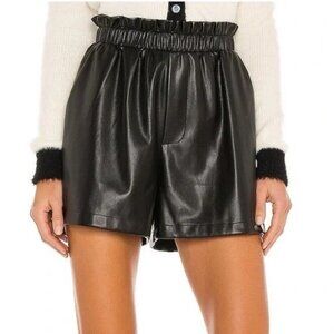 STEVE MADDEN Fonda Shorts Black Faux Leather Moto Boho Biker Glam Size Medium